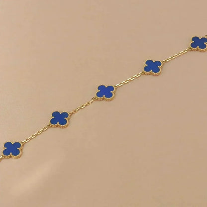 [OrnoraJewelry] CLOVER 5 MOTIF BLUE AGATE BRACELET COLLECTION