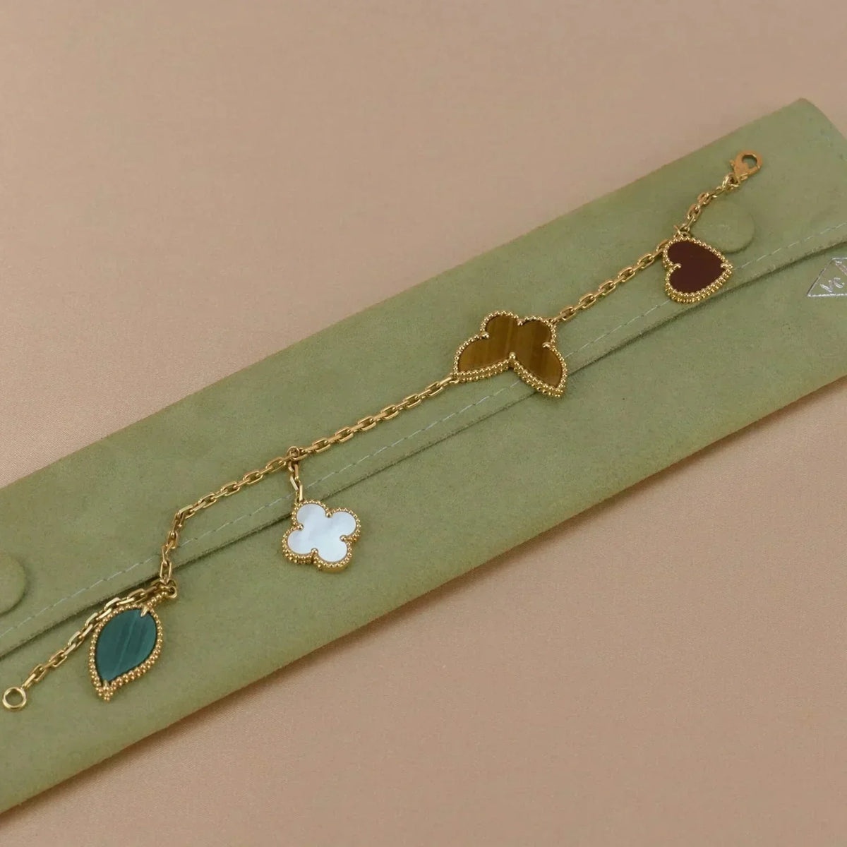 [OrnoraJewelry]LUCKY SPRING 5 MOTIF GOLD BRACELET