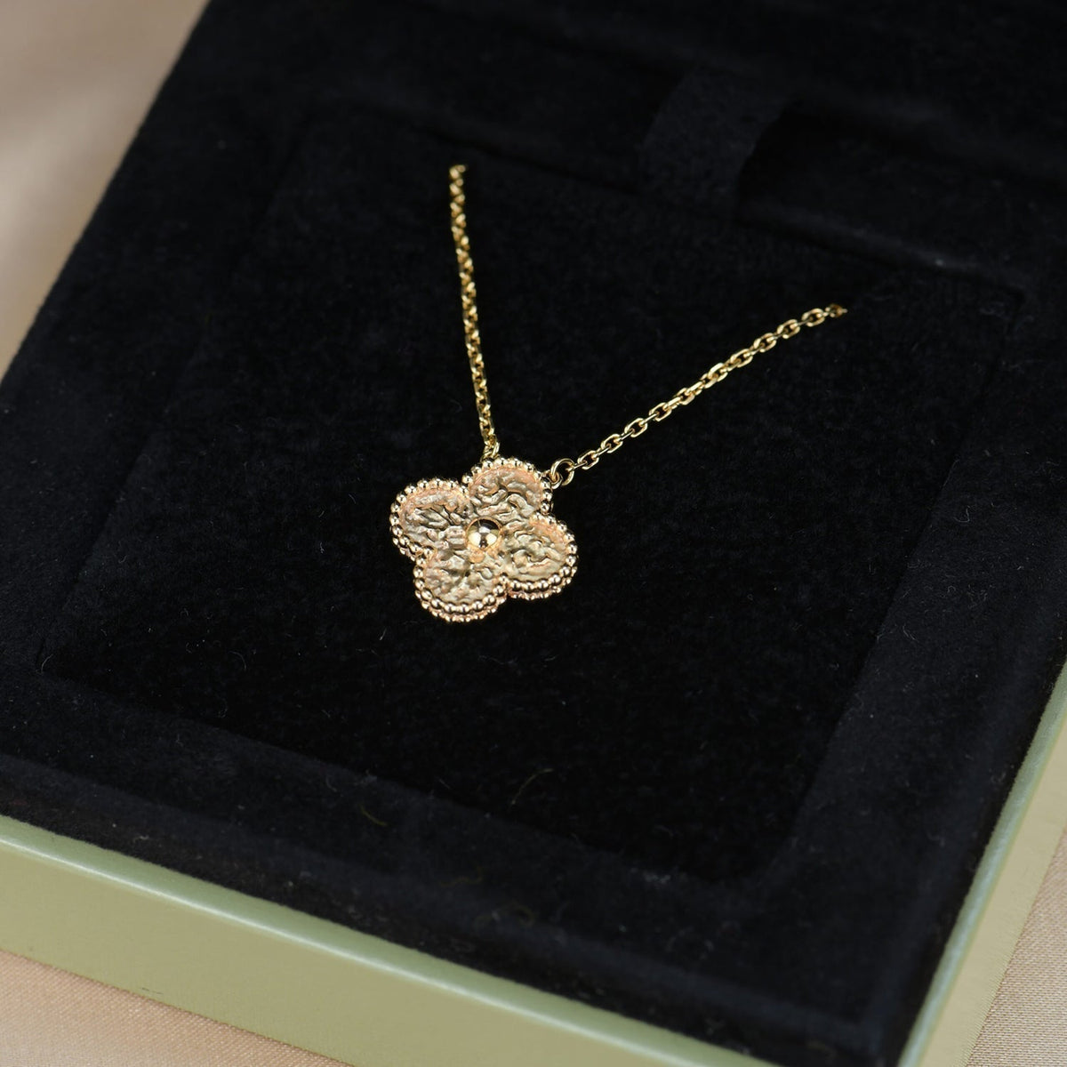 [OrnoraJewelry]CLOVER 15MM  BRONZING NECKLACE