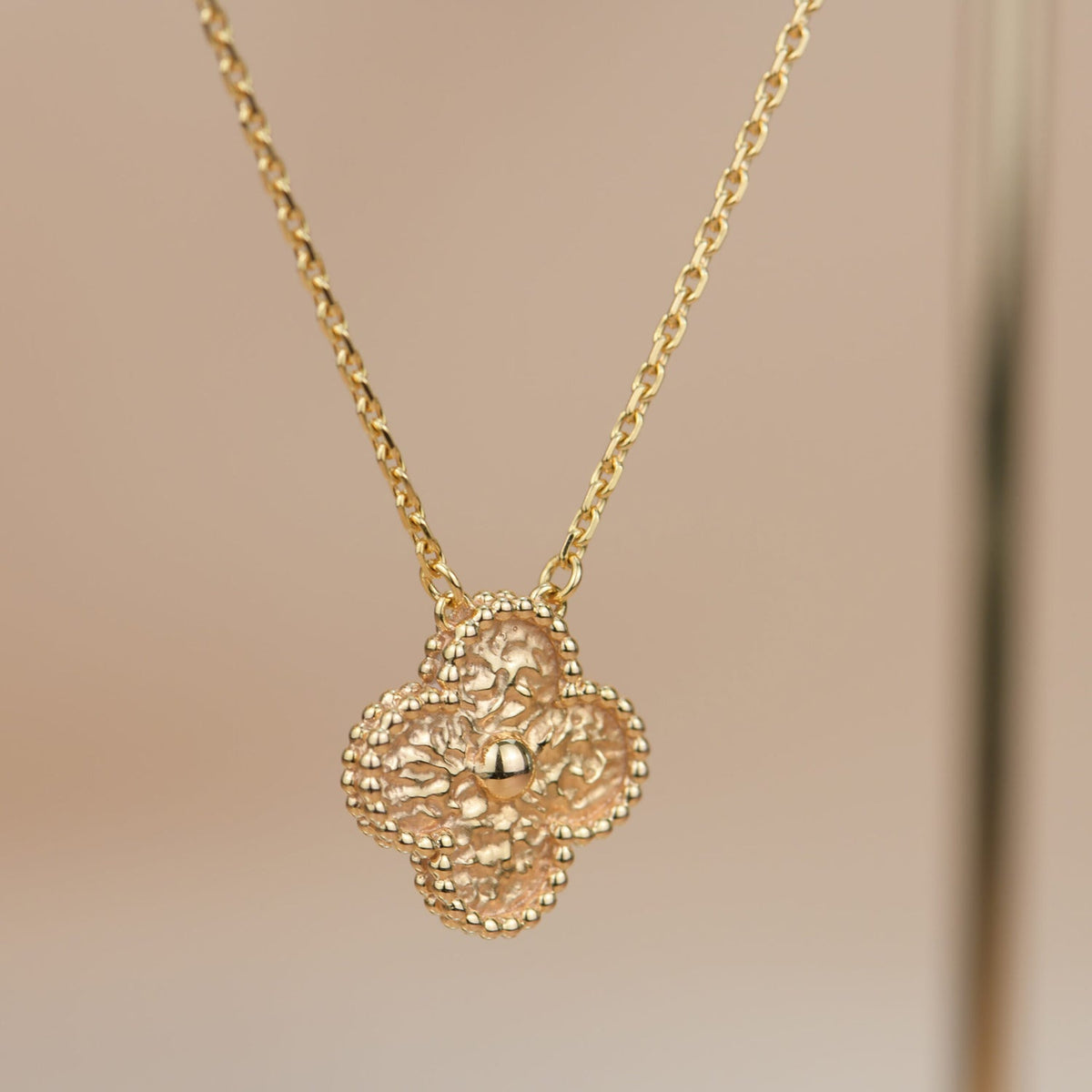 [OrnoraJewelry]CLOVER 15MM  BRONZING NECKLACE