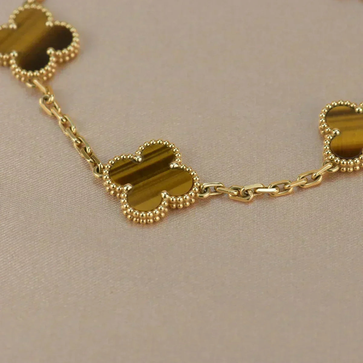 [OrnoraJewelry] CLOVER 5 MOTIFS TIGER EYE BRACELET COLLECTION