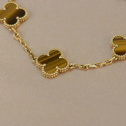 [OrnoraJewelry] CLOVER 5 MOTIFS TIGER EYE BRACELET COLLECTION