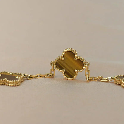 [OrnoraJewelry] CLOVER 5 MOTIFS TIGER EYE BRACELET COLLECTION