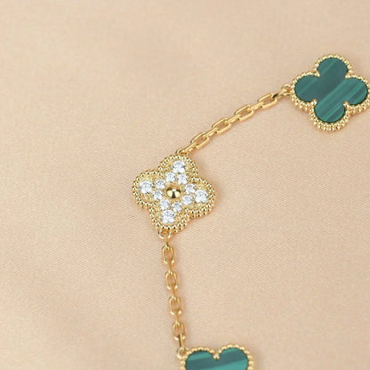 [OrnoraJewelry] CLOVER 5 MOTIF MALACHITE BRACELET COLLECTION