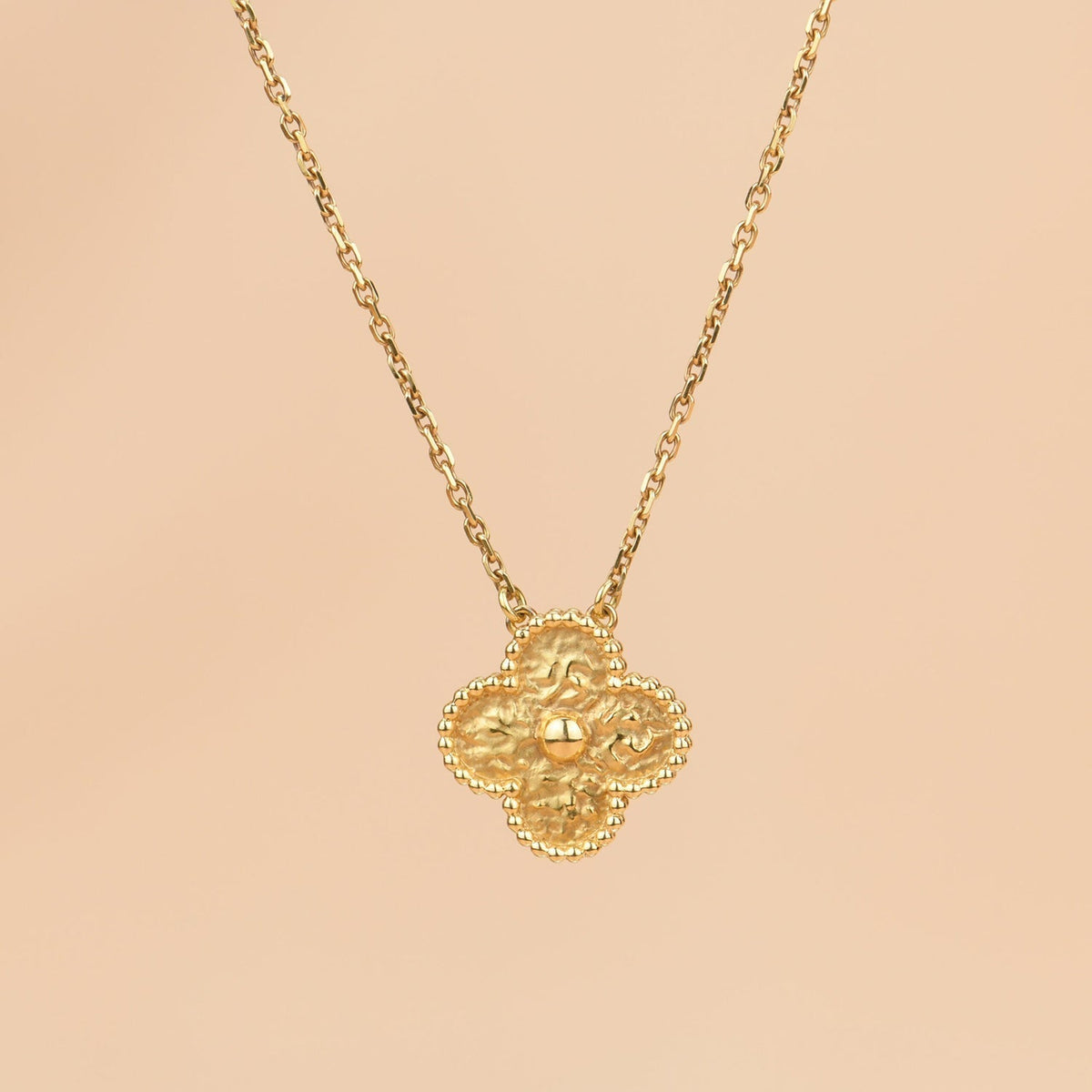 [OrnoraJewelry]CLOVER 15MM  BRONZING NECKLACE