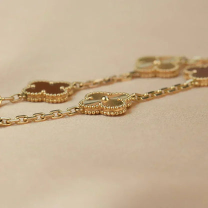 [OrnoraJewelry] CLOVER 5 MOTIF RED CORNELIAN BRACELET COLLECTION