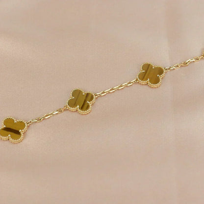 [OrnoraJewelry] CLOVER 5 MOTIFS TIGER EYE BRACELET COLLECTION