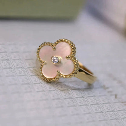 [OrnoraJewelry]CLOVER PINK MOP RING GOLD DIAMOND