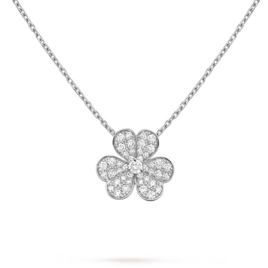 [OrnoraJewelry]CLOVER DIAMOND NECKLACE SILVER