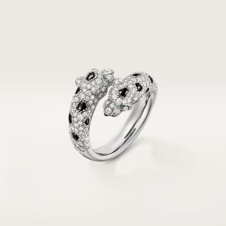 [OrnoraJewelry]PANTHERE DOUBLE HEADED FULL DIAMOND  RING