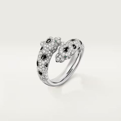 [OrnoraJewelry]PANTHERE DOUBLE HEADED FULL DIAMOND  RING