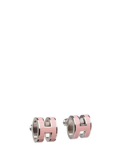 [OrnoraJewelry]MINI POP H SILVER EARRINGS PINK