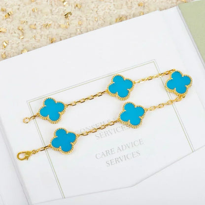 [OrnoraJewelry] CLOVER 5 MOTIF TURQUOISE BRACELET COLLECTION