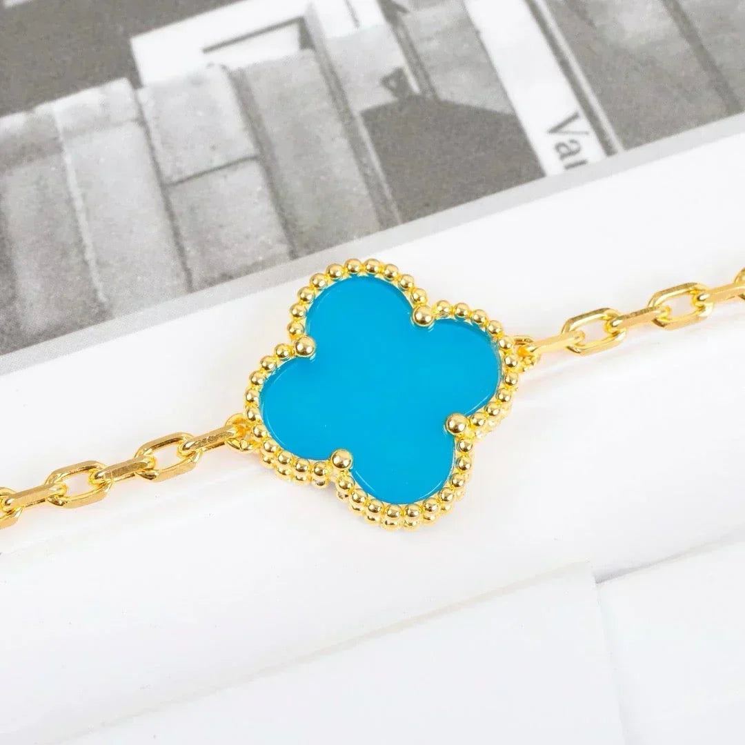 [OrnoraJewelry] CLOVER 5 MOTIF TURQUOISE BRACELET COLLECTION