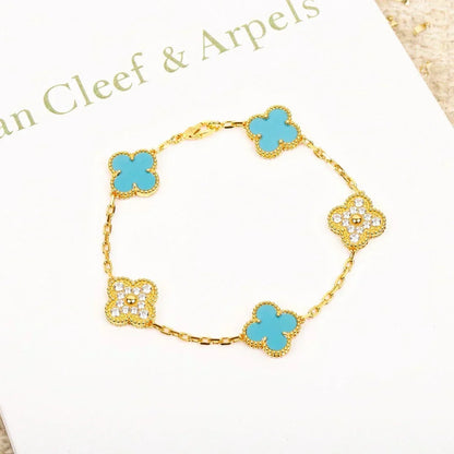 [OrnoraJewelry] CLOVER 5 MOTIF TURQUOISE BRACELET COLLECTION