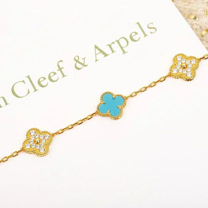 [OrnoraJewelry] CLOVER 5 MOTIF TURQUOISE BRACELET COLLECTION