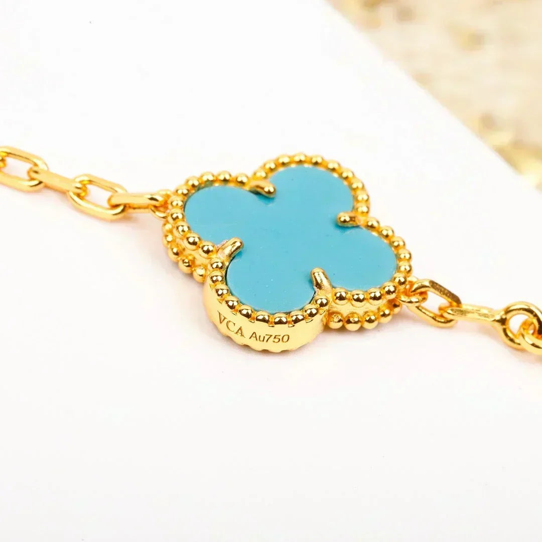 [OrnoraJewelry] CLOVER 5 MOTIF TURQUOISE BRACELET COLLECTION