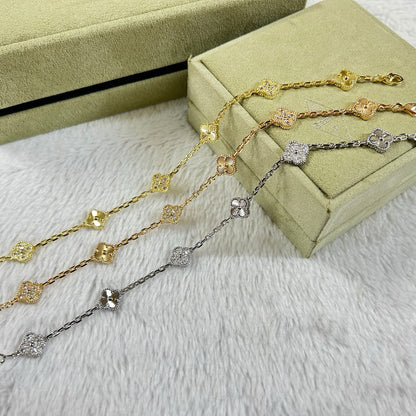 [OrnoraJewelry]CLOVER 6 MOTIF DIAMOND LASER BRACELET