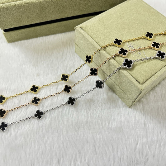 [OrnoraJewelry]CLOVER 6 MOTIF  ONYXS BRACELET