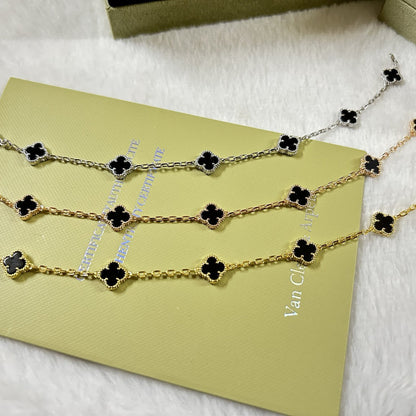 [OrnoraJewelry]CLOVER 6 MOTIF  ONYXS BRACELET