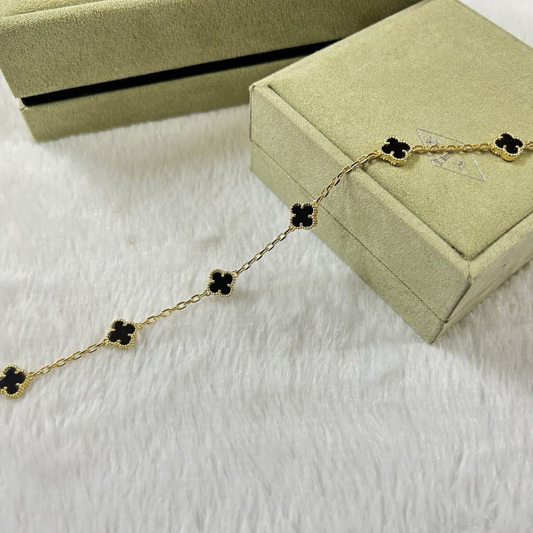 [OrnoraJewelry]CLOVER 6 MOTIF  ONYXS BRACELET
