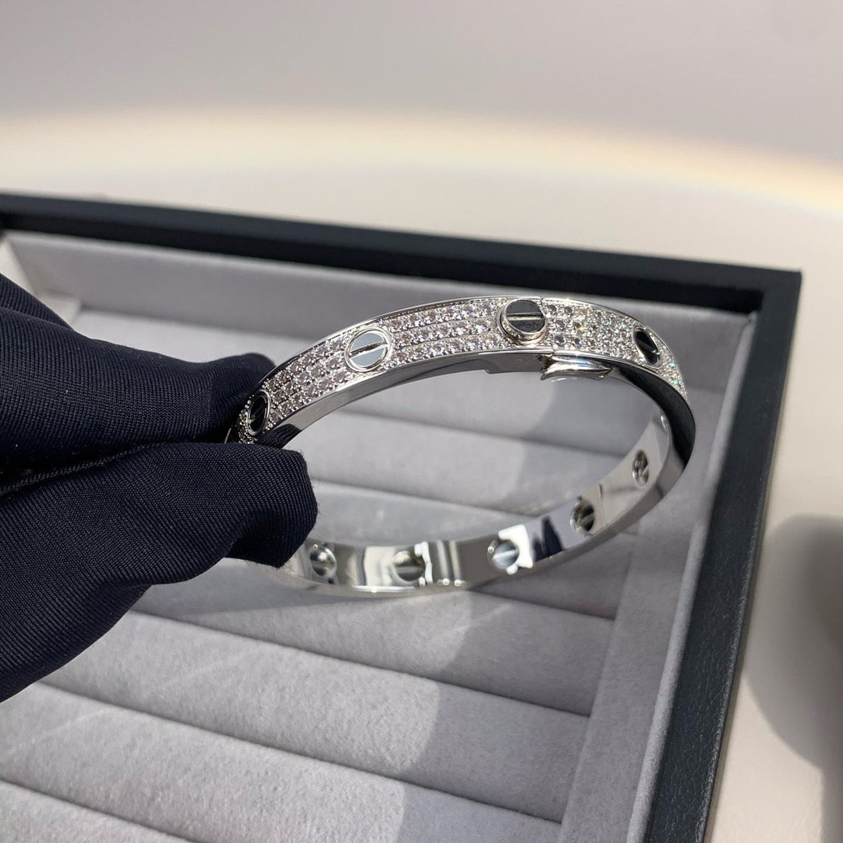 [OrnoraJewelry]LOVE BRACELET 6.1MM DIAMOND-PAVED CERAMIC