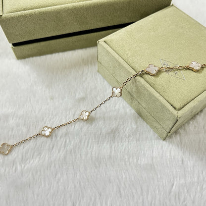 [OrnoraJewelry]CLOVER 6 MOTIF WHITE MOP BRACELET