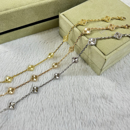 [OrnoraJewelry]CLOVER 6 MOTIF DIAMOND BRACELET