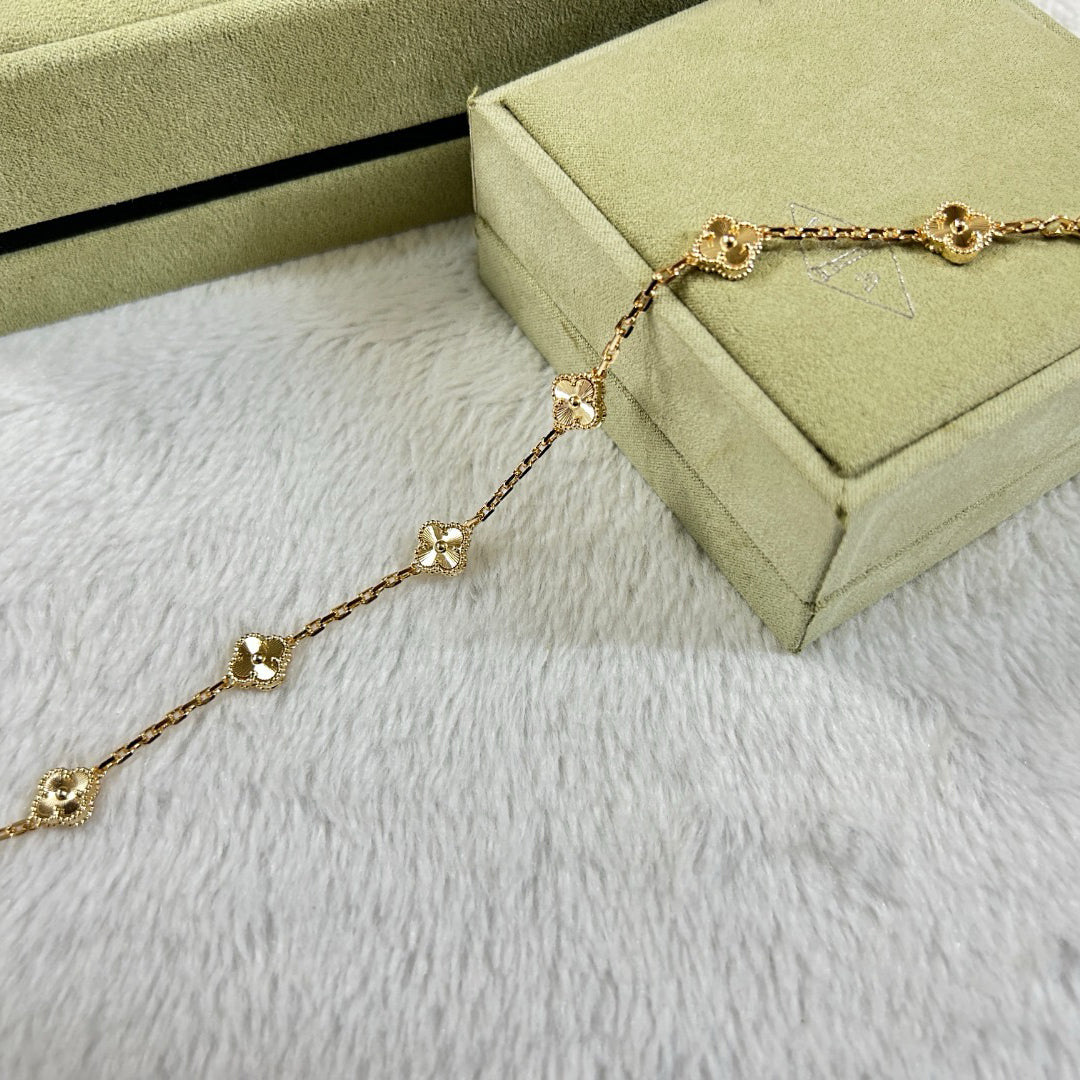 [OrnoraJewelry]CLOVER 6 MOTIF DIAMOND BRACELET