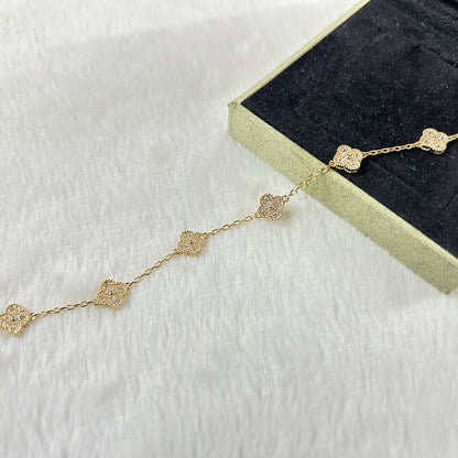 [OrnoraJewelry]CLOVER 6 MOTIF DIAMOND BRACELET