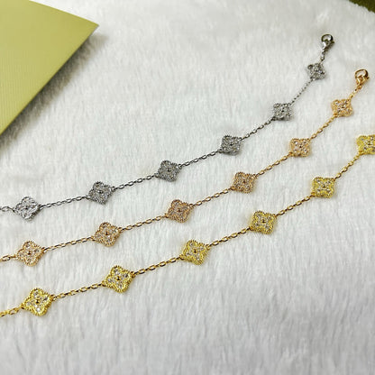 [OrnoraJewelry]CLOVER 6 MOTIF DIAMOND BRACELET