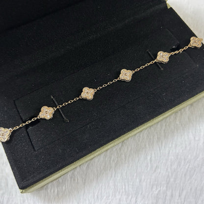 [OrnoraJewelry]CLOVER 6 MOTIF DIAMOND BRACELET