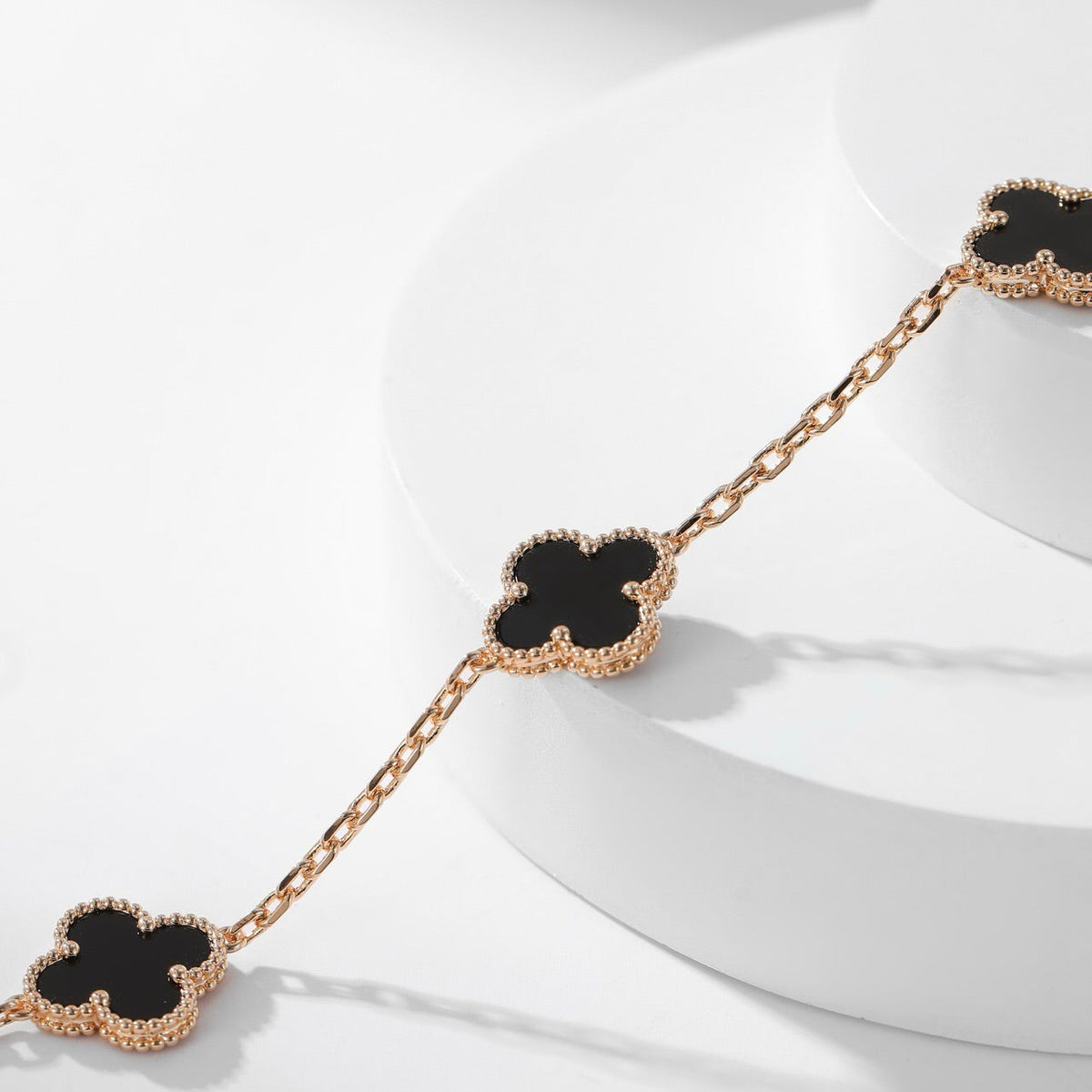 [OrnoraJewelry]CLOVER 10 MOTIFS ONYX NECKLACE