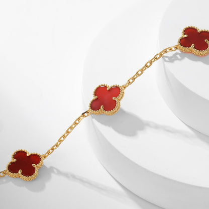 [OrnoraJewelry]CLOVER 10 MOTIFS CARNELIAN NECKLACE