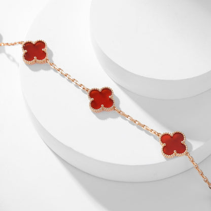 [OrnoraJewelry]CLOVER 10 MOTIFS CARNELIAN NECKLACE