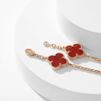 [OrnoraJewelry]CLOVER 10 MOTIFS CARNELIAN NECKLACE