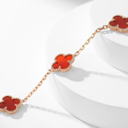 [OrnoraJewelry]CLOVER 10 MOTIFS CARNELIAN NECKLACE