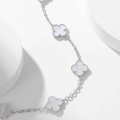 [OrnoraJewelry]CLOVER 10 MOTIFS WHITE MOTHER OF PEARL NECKLACE
