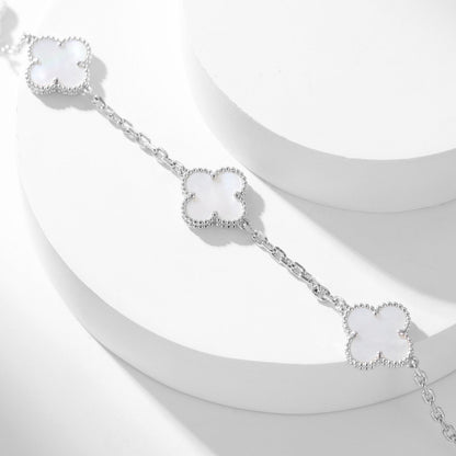 [OrnoraJewelry]CLOVER 10 MOTIFS WHITE MOTHER OF PEARL NECKLACE