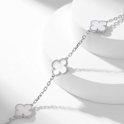 [OrnoraJewelry]CLOVER 10 MOTIFS WHITE MOTHER OF PEARL NECKLACE