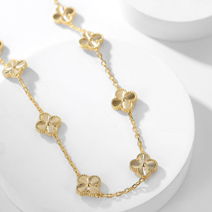 [OrnoraJewelry]CLOVER 10 MOTIFS LASER NECKLACE