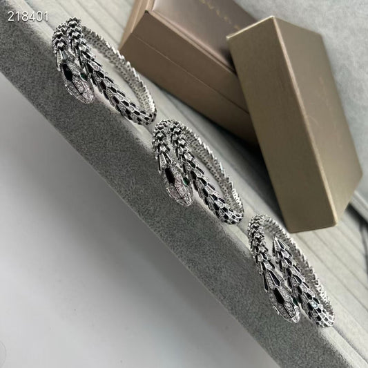 [OrnoraJewelry】NEW OBSIDIAN & DIAMOND SERPENT BRACELET