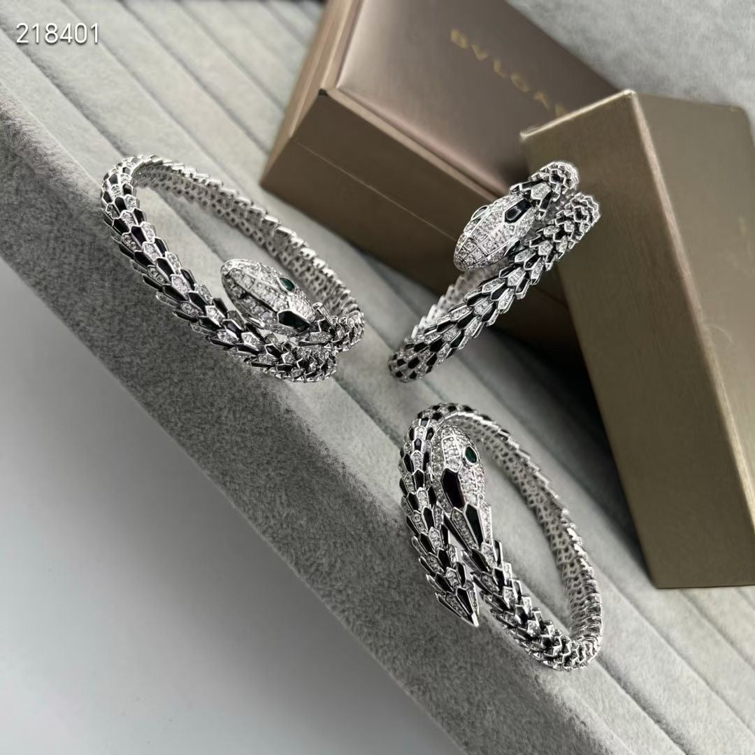 [OrnoraJewelry】NEW OBSIDIAN & DIAMOND SERPENT BRACELET