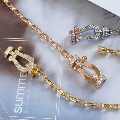 [OrnoraJewelry]FORCE LARGE HORSESHOE CLASP  METAL BRACELET