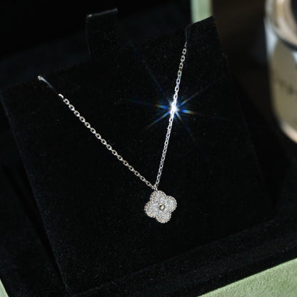 [OrnoraJewelry]CLOVER MINI 9.5MM PENDANT DIAMOND NECKLACE