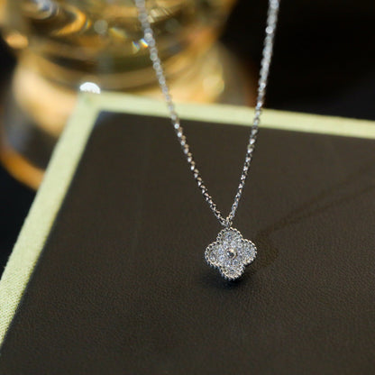 [OrnoraJewelry]CLOVER MINI 9.5MM PENDANT DIAMOND NECKLACE