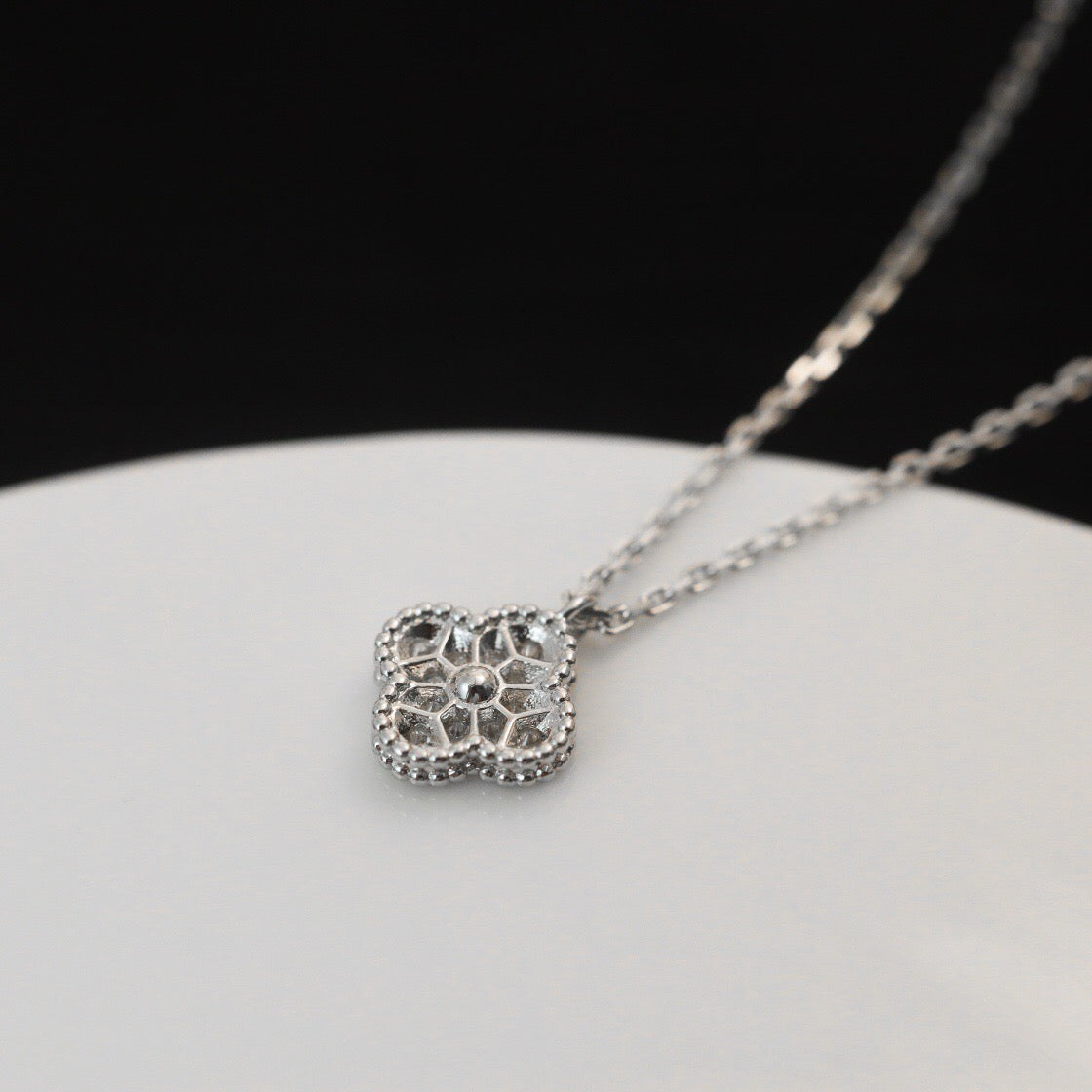 [OrnoraJewelry]CLOVER MINI 9.5MM PENDANT DIAMOND NECKLACE