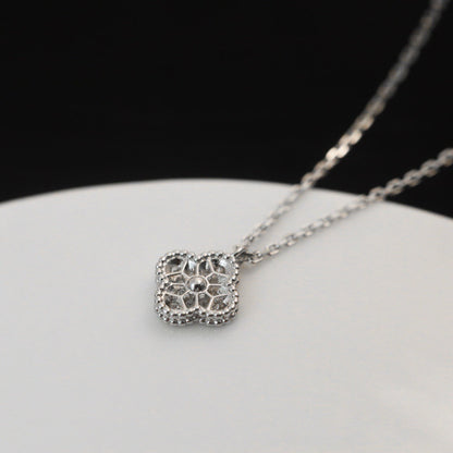 [OrnoraJewelry]CLOVER MINI 9.5MM PENDANT DIAMOND NECKLACE