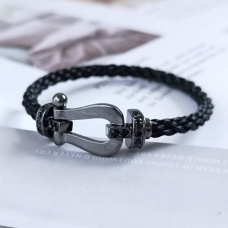 [OrnoraJewelry]FORCE LARGE SERIES HORSESHOE BLACK SAMURAI BRACELET