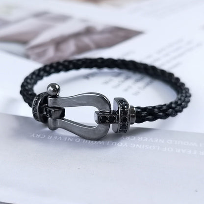[OrnoraJewelry]FORCE LARGE SERIES HORSESHOE BLACK SAMURAI BRACELET